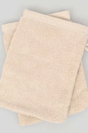 Must-Have Lot de 2 gants de toilette 'Mila' écru